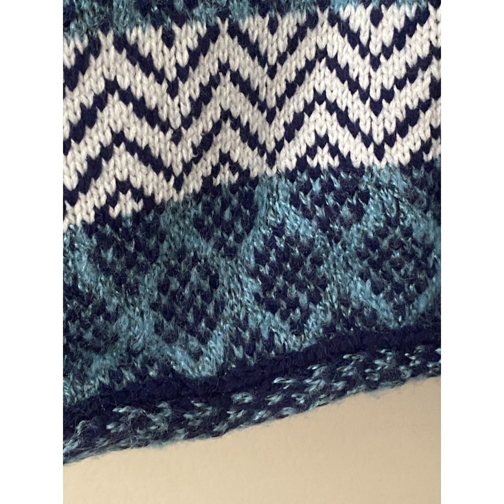 NEW Joan Rivers ~ Blue Jacquard Knit Cardigan with 3/4 Sleeves ~ sz XL - Picture 4 of 6